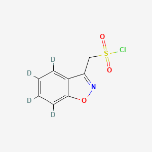 Chemical structure of Benzo[d]isoxazol-3-yl-methanesulfonyl-d4 Chloride