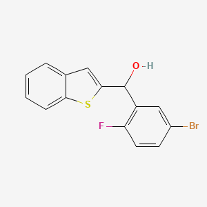 Chemical structure of Benzo[b]thiophen-2-yl(5-bromo-2-fluorophenyl)methanol