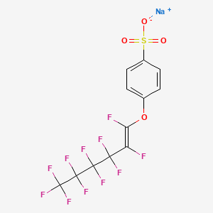 Chemical structure of Benzenesulfonic acid, 4-[(undecafluorohexenyl)oxy]-, sodium salt
