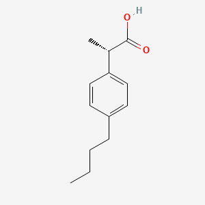 Chemical structure of p-Butylhydratropic acid, (S)-