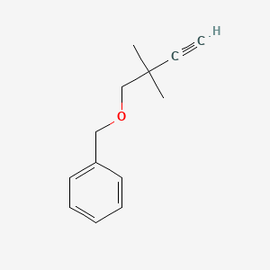 Chemical structure of (((2,2-Dimethylbut-3-yn-1-yl)oxy)methyl)benzene