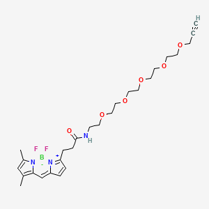 Chemical structure of BDP Fl-PeG5-propargyl