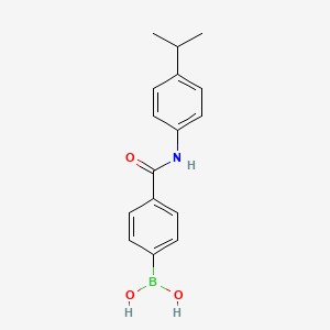 Chemical structure of B-[4-[[[4-(1-methylethyl)phenyl]amino]carbonyl]phenyl]Boronic acid
