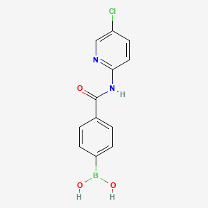 Chemical structure of B-[4-[[(5-chloro-2-pyridinyl)amino]carbonyl]phenyl]Boronic acid