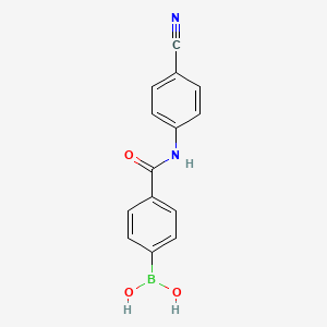 Chemical structure of (4-((4-Cyanophenyl)carbamoyl)phenyl)boronic acid