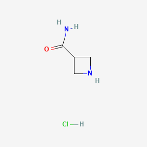 Chemical structure of Azetidine-3-carboxamide hydrochloride