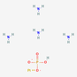 Chemical structure of azane,hydrogen phosphate,platinum(2+)
