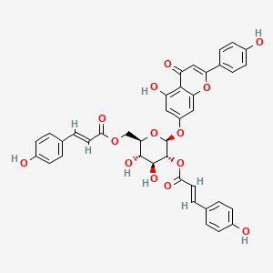 Chemical structure of Apigenin 7-O-(2'',6''-di-O-E-p-coumaroyl)glucoside