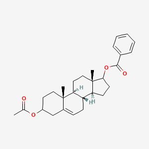 Chemical structure of Androstenediol-3-acetate-17-benzoate
