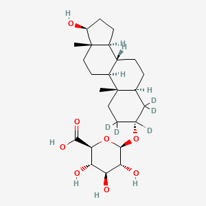 Chemical structure of Androstane-3α,17β-diol 3-Glucuronide-d5