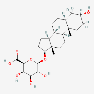 Chemical structure of Androstane-3α,17β-diol 17-Glucuronide-d5