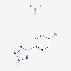 Chemical structure of Ammonium 5-(5-bromopyridin-2-yl)tetrazol-2-ide
