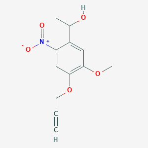 Chemical structure of alpha-Methyl-5-methoxy-2-nitro-4-(2-propyn-1-yloxy)benzyl Alcohol