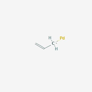 Chemical structure of Allyl(cyclopentadienyl)palladium(II)
