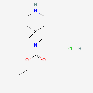 Chemical structure of Allyl 2,7-Diazaspiro[3.5]Nonane-2-Carboxylate Hydrochloride