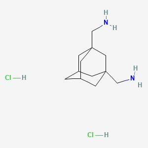Chemical structure of Adamantane-1,3-diyldimethanamine dihydrochloride