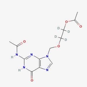 Chemical structure of Acyclovir-d4 N,O-Diacetate