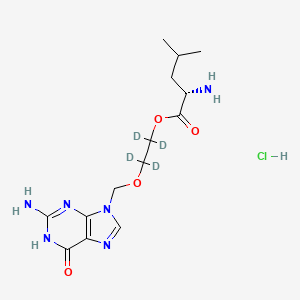 Chemical structure of Acyclovir-d4 L-Leucinate