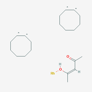 Chemical structure of Acetylacetonatobis(cyclooctene)rhodium(I)