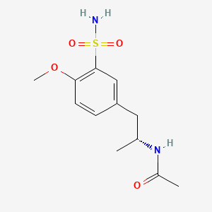 Chemical structure of Acetamide,N-[(1R)-2-[3-(aminosulfonyl)-4-methoxyphenyl]-1-methylethyl]-