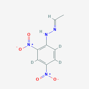 Chemical structure of Acetaldehyde 2,4-Dinitrophenylhydrazone-d3