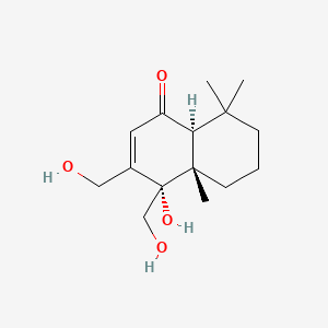 Chemical structure of 9α,11,12-Trihydroxydrim-7-en-6-one