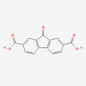 Chemical structure of 9-oxo-9H-fluorene-2,7-dicarboxylic acid
