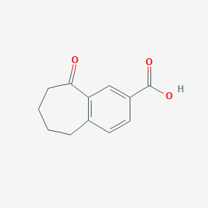 Chemical structure of 9-oxo-6,7,8,9-tetrahydro-5H-benzo[7]annulene-2-carboxylic acid