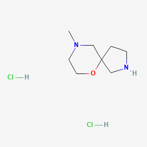 Chemical structure of 9-methyl-6-oxa-2,9-diazaspiro[4.5]decane dihydrochloride