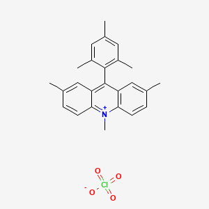 Chemical structure of 9-Mesityl-2,7,10-trimethylacridinium Perchlorate