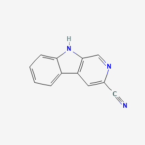 Chemical structure of 9H-Pyrido[3,4-b]indole-3-carbonitrile