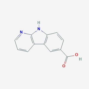 Chemical structure of 9H-pyrido[2,3-b]indole-6-carboxylic acid