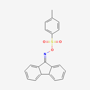 Chemical structure of 9H-Fluoren-9-one,O-[(4-methylphenyl)sulfonyl]oxime