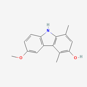 Chemical structure of 6-methoxy-1,4-dimethyl-9H-carbazol-3-ol