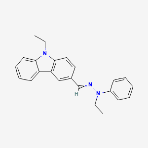 Chemical structure of 9-Ethylcarbazole-3-carboxaldehyde N-Ethyl-N-phenylhydrazone