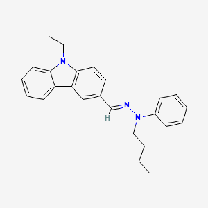 Chemical structure of 9-Ethylcarbazole-3-carboxaldehyde N-Butyl-N-phenylhydrazone