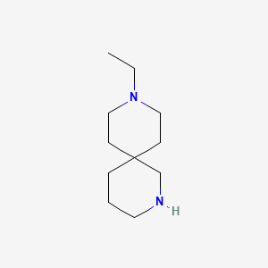 Chemical structure of 9-ethyl-2,9-diazaspiro[5.5]undecane