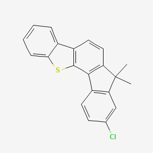 Chemical structure of 9-Chloro-7,7-dimethyl-7H-benzo[b]fluoreno[3,4-d]thiophene