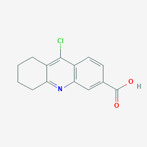 Chemical structure of 9-Chloro-5,6,7,8-tetrahydroacridine-3-carboxylic acid