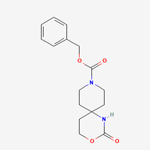 Chemical structure of 9-Cbz-2-oxo-3-oxa-1,9-diaza-spiro[5.5]undecane