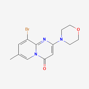 Chemical structure of 9-Bromo-7-methyl-2-morpholino-4H-pyrido[1,2-a]pyrimidin-4-one