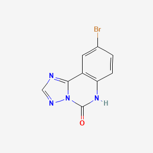 Chemical structure of 9-Bromo-[1,2,4]triazolo[1,5-c]quinazolin-5(6H)-one
