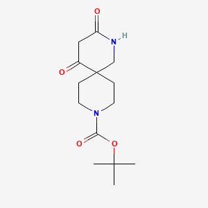 Chemical structure of 9-Boc-3,5-dioxo-2,9-diazaspiro[5.5]undecane