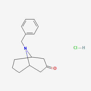 Chemical structure of 9-Benzyl-9-azabicyclo[3.3.1]nonan-3-one hydrochloride