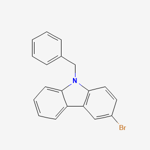 Chemical structure of 9-Benzyl-3-Bromocarbazole