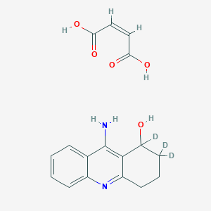 Chemical structure of 9-Amino-1,2,3,4-tetrahydroacridin-1-ol-d3 Maleate