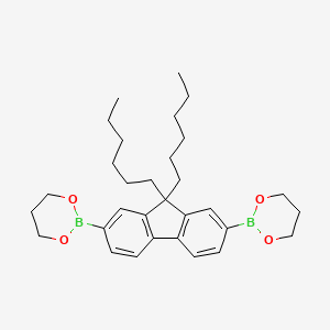 Chemical structure of 9,9-Dihexylfluorene-2,7-bis(trimethyleneborate)