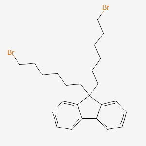 Chemical structure of 9,9-Bis(6-bromohexyl)fluorene