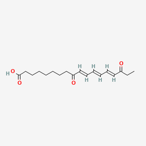Chemical structure of 9,16-Dioxo-10,12,14-octadecatrienoic acid