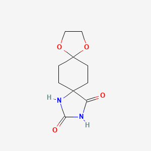 Chemical structure of 9,12-Dioxa-1,3-diazadispiro(4.2.4.2)tetradecane-2,4-dione